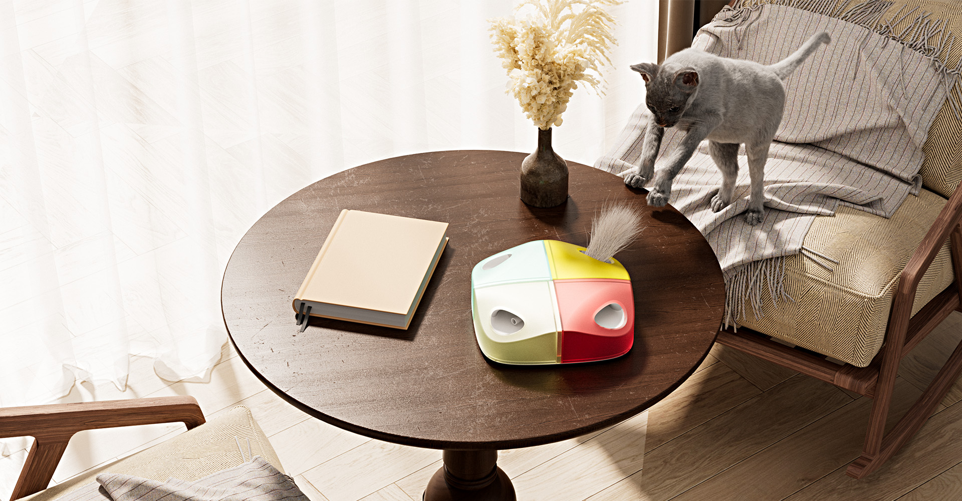 智能电动猫玩具自嗨解闷神器